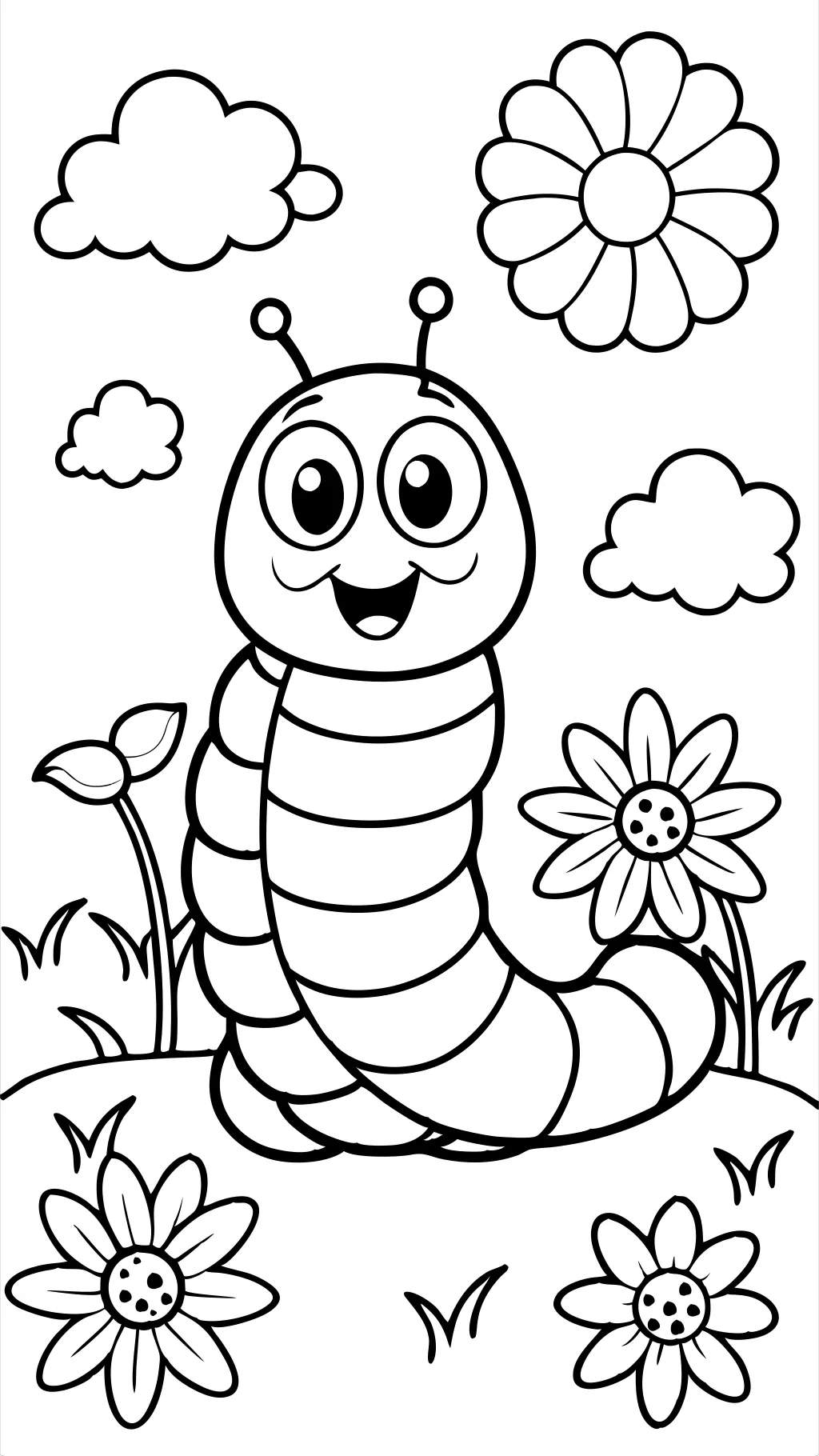 worm coloring page